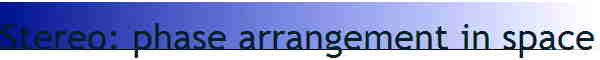 Stereo: phase arrangement in space